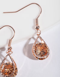 Rose Gold Cubic Zirconia Teardrop Earrings - link has visual effect only