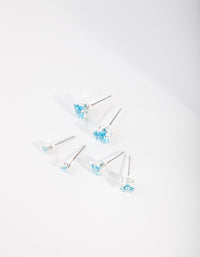 Silver Blue Gradual Stud Earring Pack - link has visual effect only