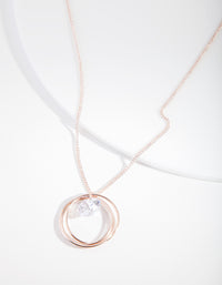 Rose Gold Cubic Zirconia Circle Necklace - link has visual effect only