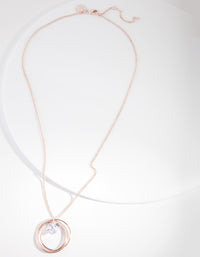 Rose Gold Cubic Zirconia Circle Necklace - link has visual effect only