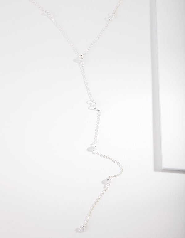 Silver Cubic Zirconia Rope Y Necklace