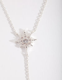 Silver Cubic Zirconia Star Y Necklace - link has visual effect only