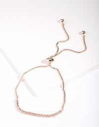 Rose Gold Cubic Zirconia Strand Bracelet - link has visual effect only