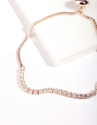 Rose Gold Cubic Zirconia Strand Bracelet - link has visual effect only