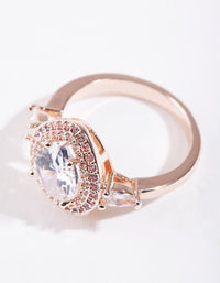 Rose Gold Cubic Zirconia Teardrop Ring - link has visual effect only