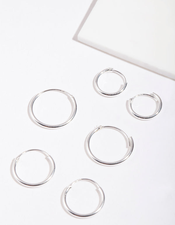 Sterling Silver Classic Hoop Pack