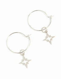 Gunmetal Star Hoop Earrings - link has visual effect only