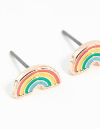 Gold Rainbow Stud Earrings - link has visual effect only