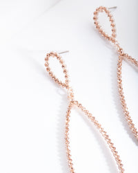 Rose Gold Large Diamante Teardrop Earrings - link has visual effect only