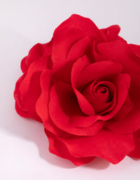 Large Red Trio Rose Flower Corsage Clip - link has visual effect only