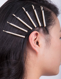 Gold Pearl Hair Pin 6-Pack - link has visual effect only