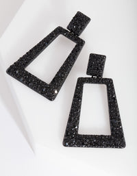 Black Diamante Geometric Earrings - link has visual effect only