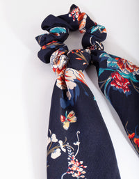 Navy Floral Scrunchie Scarf - link has visual effect only