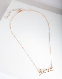 Rose Gold Diamante "Love" Necklace - link has visual effect only