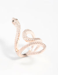 Rose Gold Etched Snake Swirl Ring - link has visual effect only