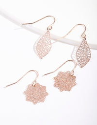 Rose Gold Fine Cut-Out Earring Pack - link has visual effect only