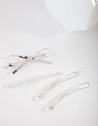 Mix & Match Pearl & Bow Clip 4-Pack - link has visual effect only