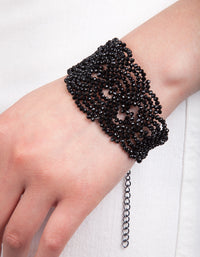 Black Lace Bead Bracelet - link has visual effect only