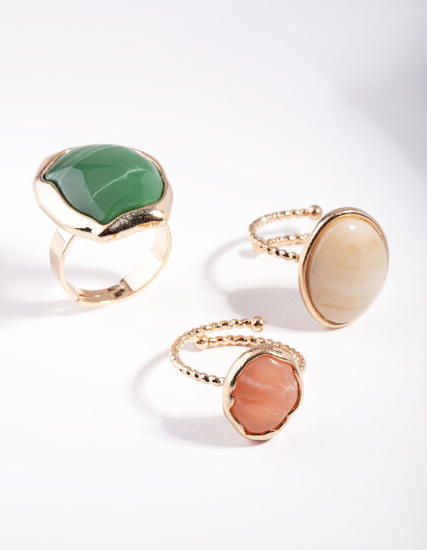 Gold Neutral Green Ring Pack