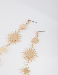 Gold Celestial Sun Drop Earrings - link has visual effect only