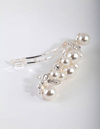 Silver Pearl Crystal Hair Clip - link has visual effect only