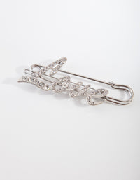 Silver Love Safety Pin Hair Clip - link has visual effect only