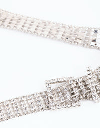 Rhodium Thin Diamante Belt - link has visual effect only