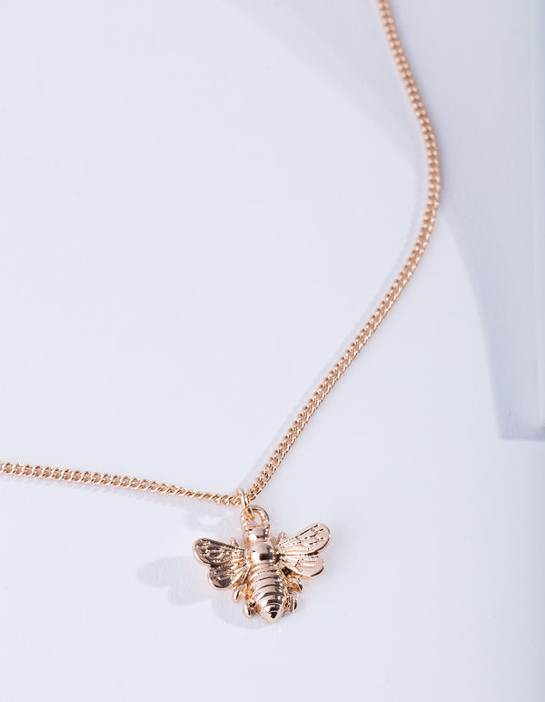 Gold Bumble Bee Necklace