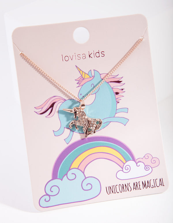 Rose Gold Unicorn Necklace