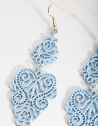 Blue Large Filigree Drop Earrings - link has visual effect only