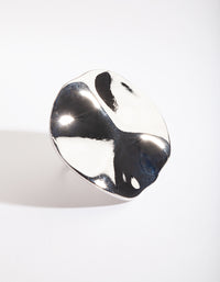 Silver Large Wave Disc Ring - link has visual effect only