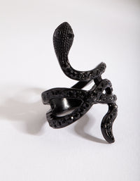 Black Diamante Snake Ring - link has visual effect only