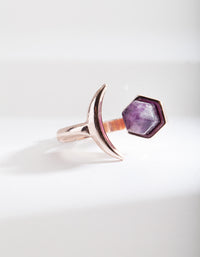 Rose Gold Semi-Precious Amethyst Ring - link has visual effect only