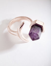 Rose Gold Semi-Precious Amethyst Ring - link has visual effect only