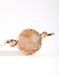 Rose Quartz Druzy Rose Gold Ring - link has visual effect only