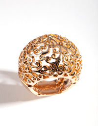 Gold Swirl Dome Metal Ring - link has visual effect only