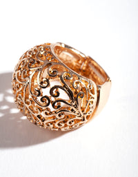 Gold Swirl Dome Metal Ring - link has visual effect only