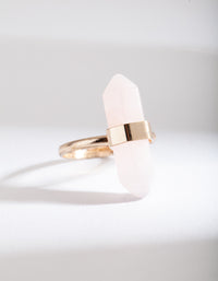 Pink Rose Quartz Shard Ring - link has visual effect only