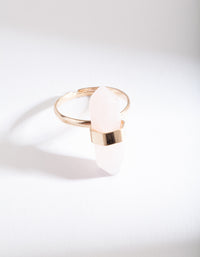 Pink Rose Quartz Shard Ring - link has visual effect only