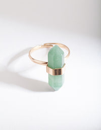 Gold Jade Semi-Precious Shard Ring - link has visual effect only