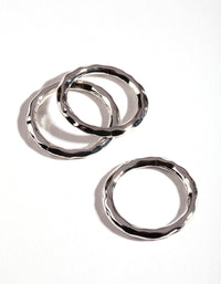 Silver Textured Band 3 Ring Pack - link has visual effect only