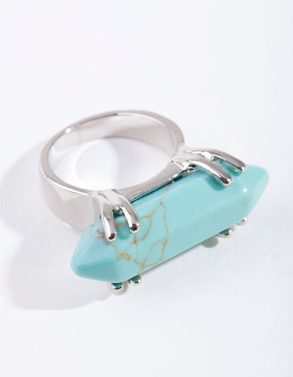 Silver Turquoise Shard Ring