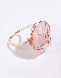 Rose Gold Pink Stone Ring - link has visual effect only