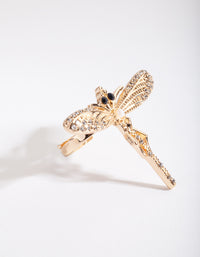 Gold Diamante Dragonfly Ring - link has visual effect only