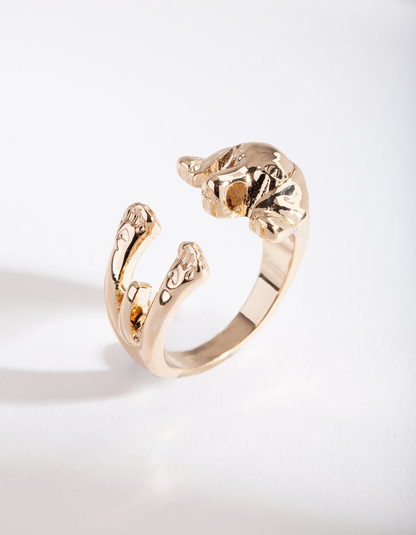 Gold Mini Daschund Ring