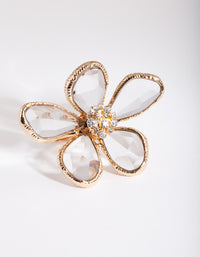 Gold Wire Wrap Flower Ring - link has visual effect only