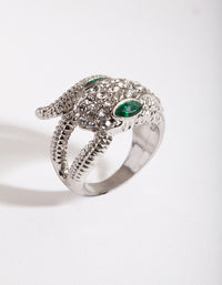 Silver Diamante Snake Ring - link has visual effect only