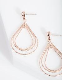 Rose Gold Textured Teardrop Earrings - link has visual effect only