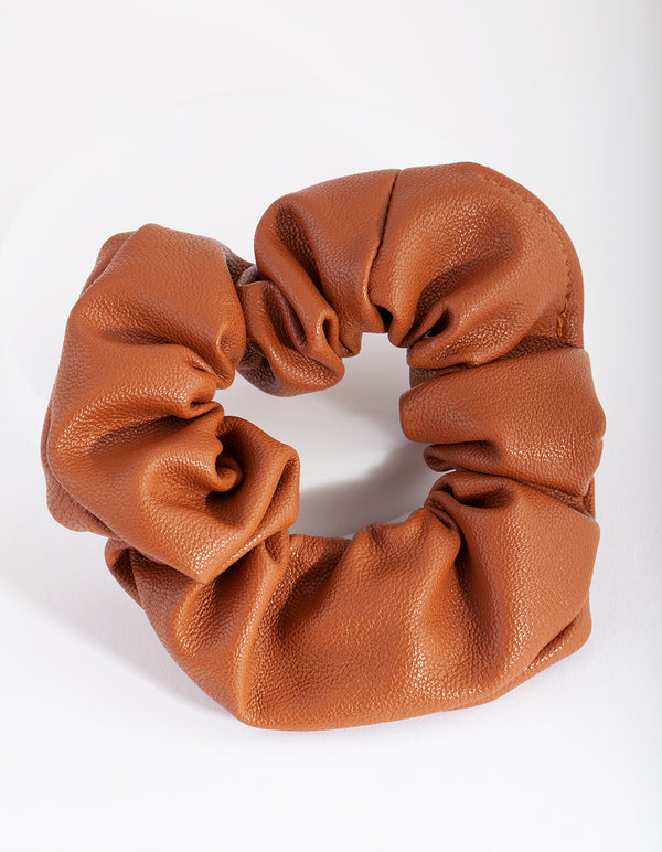 Tan PU Scrunchie