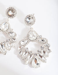 Silver Statement Gem Drop Earrings - link has visual effect only